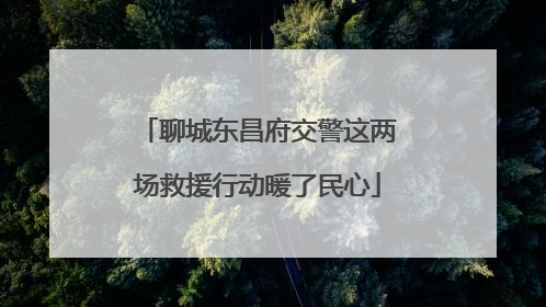 聊城东昌府交警这两场救援行动暖了民心
