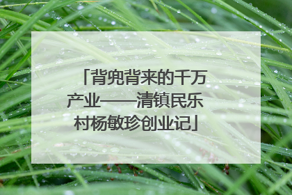 背兜背来的千万产业——清镇民乐村杨敏珍创业记