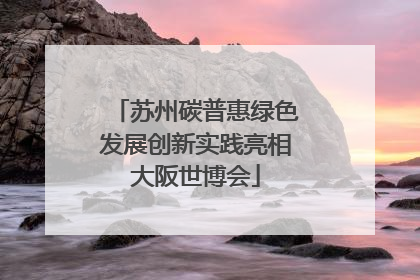 苏州碳普惠绿色发展创新实践亮相大阪世博会