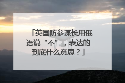 英国防参谋长用俄语说“不”，表达的到底什么意思？