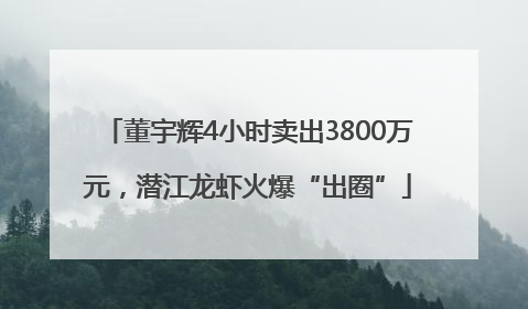 董宇辉4小时卖出3800万元，潜江龙虾火爆“出圈”