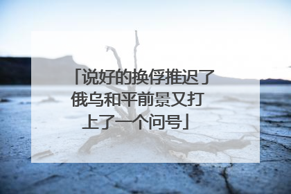 说好的换俘推迟了 俄乌和平前景又打上了一个问号
