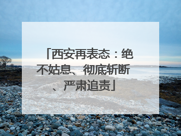 西安再表态：绝不姑息、彻底斩断、严肃追责