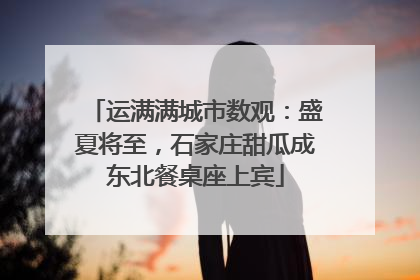 运满满城市数观:盛夏将至,石家庄甜瓜成东北餐桌座上宾