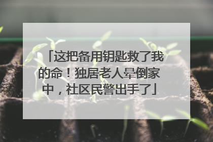 这把备用钥匙救了我的命！独居老人晕倒家中，社区民警出手了