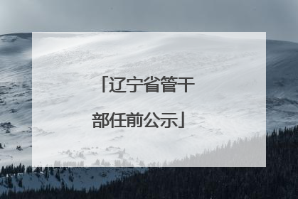 辽宁省管干部任前公示