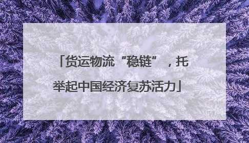 货运物流“稳链”，托举起中国经济复苏活力