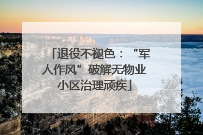 退役不褪色：“军人作风”破解无物业小区治理顽疾