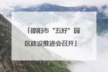 邵阳市“五好”园区建设推进会召开
