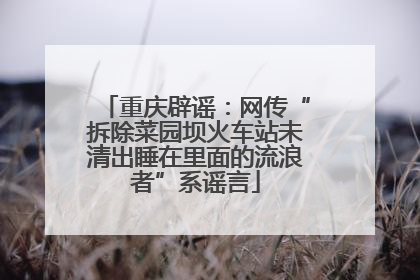 重庆辟谣：网传“拆除菜园坝火车站未清出睡在里面的流浪者”系谣言