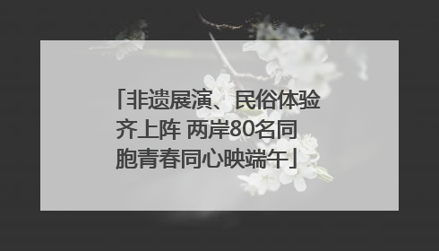 非遗展演、民俗体验齐上阵 两岸80名同胞青春同心映端午