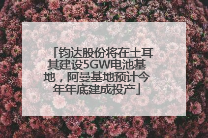 钧达股份将在土耳其建设5GW电池基地，阿曼基地预计今年年底建成投产