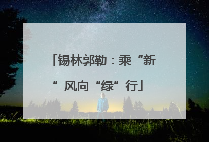 锡林郭勒：乘“新”风向“绿”行