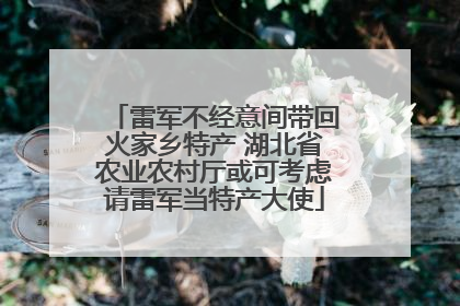 雷军不经意间带回火家乡特产 湖北省农业农村厅或可考虑请雷军当特产大使