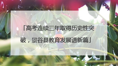 高考连续三年取得历史性突破，景谷县教育发展谱新篇