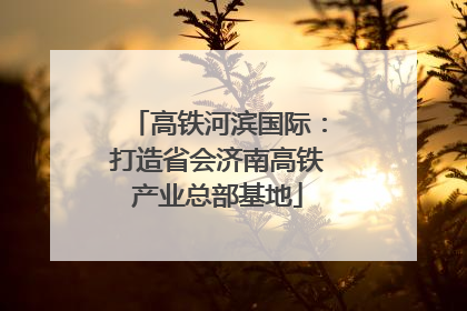 高铁河滨国际：打造省会济南高铁产业总部基地