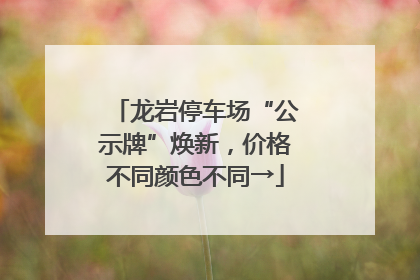 龙岩停车场“公示牌”焕新，价格不同颜色不同→