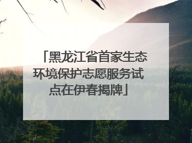 黑龙江省首家生态环境保护志愿服务试点在伊春揭牌