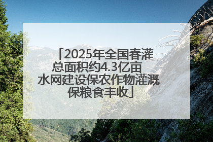 2025年全国春灌总面积约4.3亿亩 水网建设保农作物灌溉 保粮食丰收