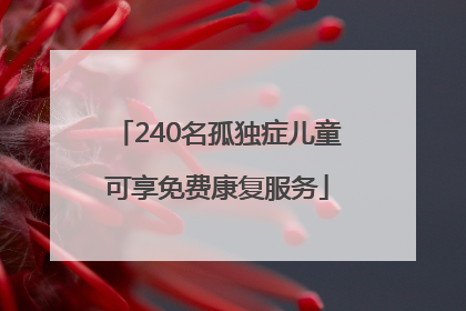 240名孤独症儿童可享免费康复服务