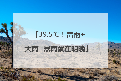 39.5℃！雷雨+大雨+暴雨就在明晚